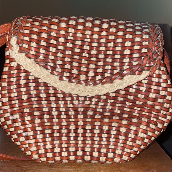 De Vecchi Purse Brown Woven Vintage - Picture 4 of 5